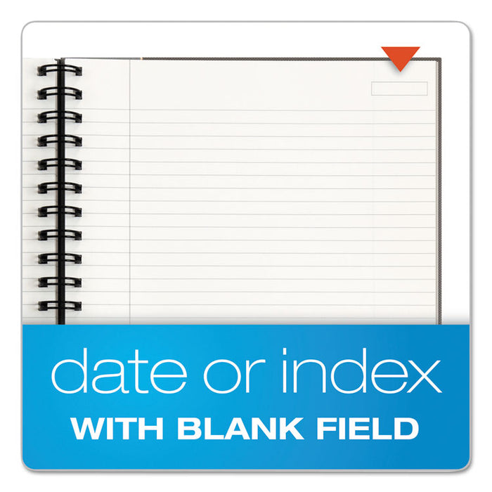 Royale Wirebound Business Notebooks, 1 Subject, Medium/College Rule, Black/Gray Cover, 8.25 x 5.88, 96 Sheets