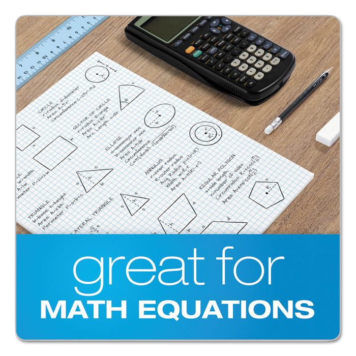 Quadrille Pads, Quadrille Rule (5 sq/in), 50 White 8.5 x 11 Sheets