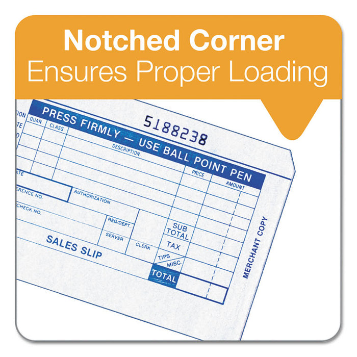 Credit Card Sales Slip, Three-Part Carbonless, 7.78 x 3.25, 1/Page, 100 Forms
