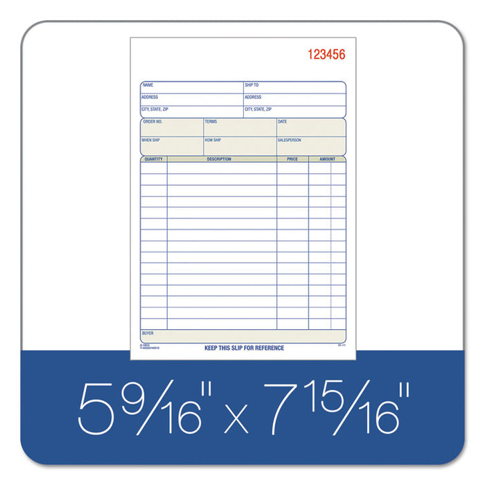 Sales Order Book, Two-Part Carbonless, 5.56 x 7.94, 1/Page, 50 Forms