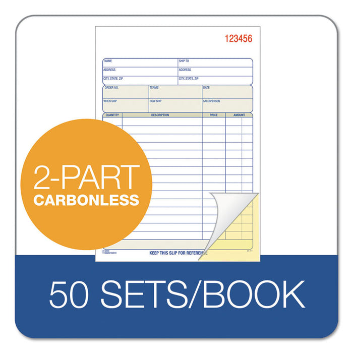 Sales Order Book, Two-Part Carbonless, 5.56 x 7.94, 1/Page, 50 Forms