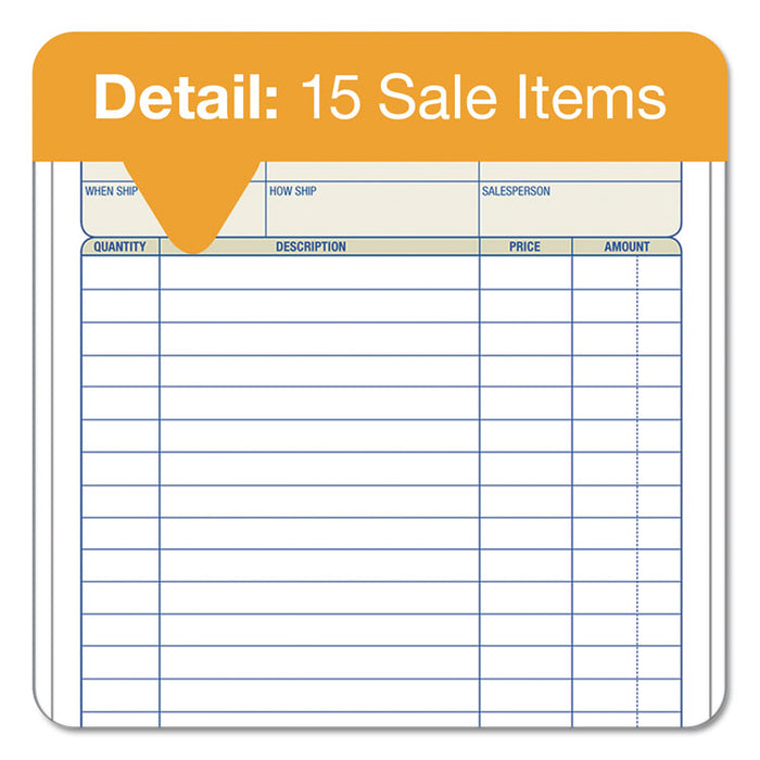 Sales Order Book, Two-Part Carbonless, 5.56 x 7.94, 1/Page, 50 Forms