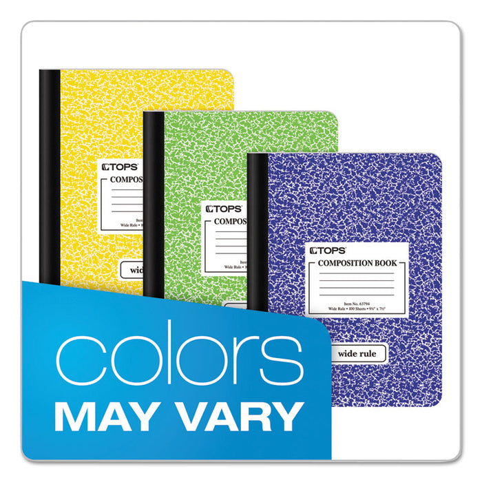 Composition Book, Wide/Legal Rule, Assorted Marble Covers, 9.75 x 7.5, 100 Sheets