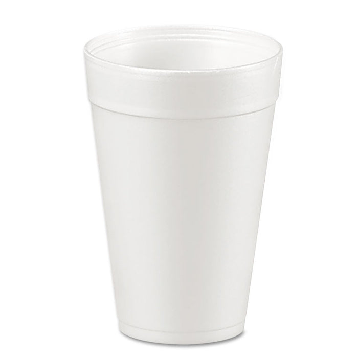 Foam Drink Cups, 32 oz, White, 25/Bag, 20 Bags/Carton