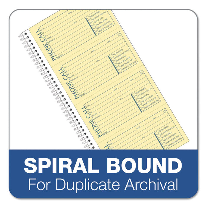 Second Nature Phone Call Book, Two-Part Carbonless, 2.75 x 5, 4/Page, 400 Forms