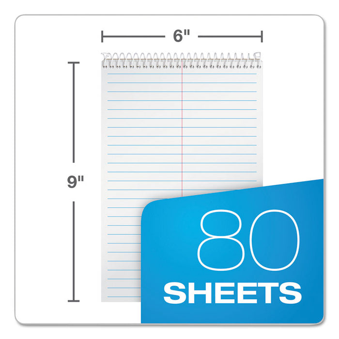 Steno Book, Gregg Rule, Assorted Covers, 6 x 9, 80 White Sheets, 4/Pack