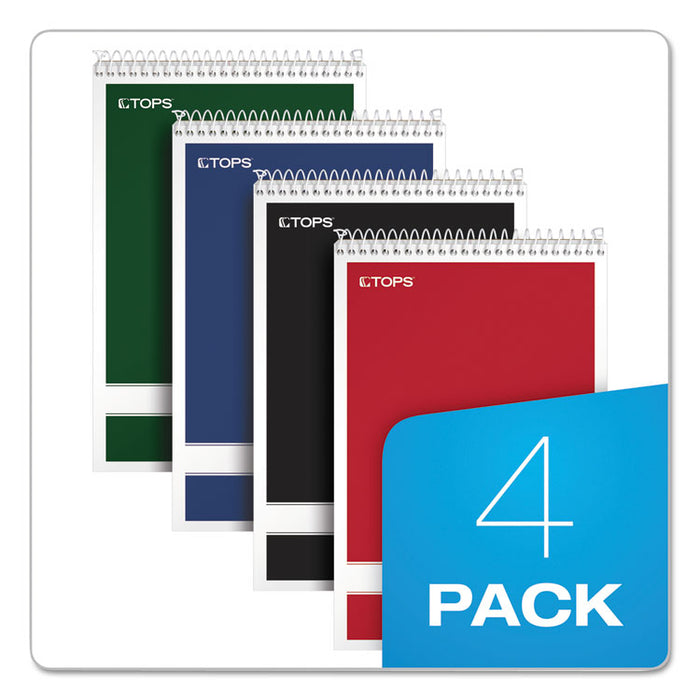 Steno Book, Gregg Rule, Assorted Covers, 6 x 9, 80 Green Tint Sheets, 4/Pack