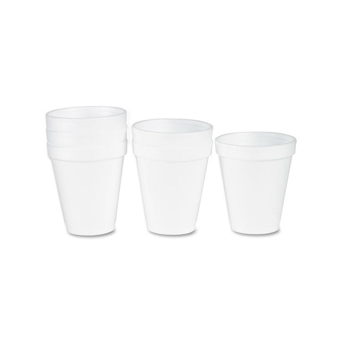 Foam Drink Cups, 6 oz, White, 25/Bag, 40 Bags/Carton