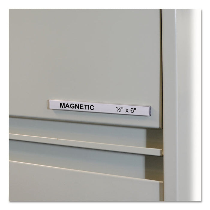 HOL-DEX Magnetic Shelf/Bin Label Holders, Side Load, 0.5 x 6, Clear, 10/Box