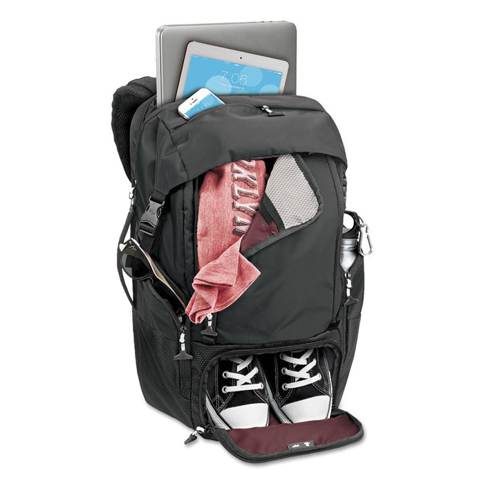Elite Backpack, 5.25" x 21.5" x 21.5", Nylon, Black