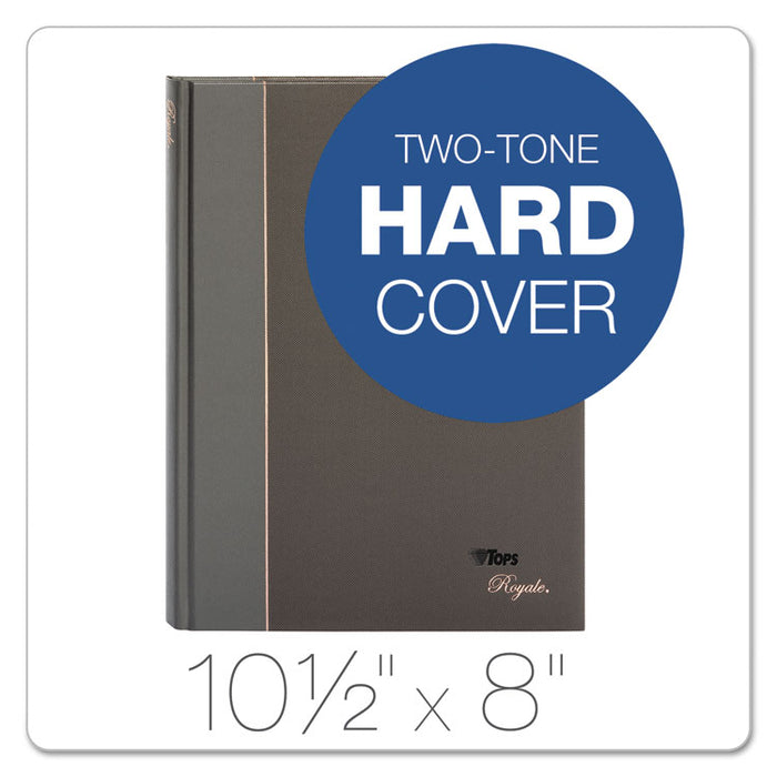 Royale Casebound Business Notebook, College, Black/Gray, 10.5 x 8, 96 Sheets