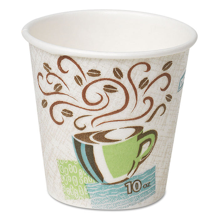 PerfecTouch Paper Hot Cups, 10 oz, Coffee Haze Design, 25/Pack