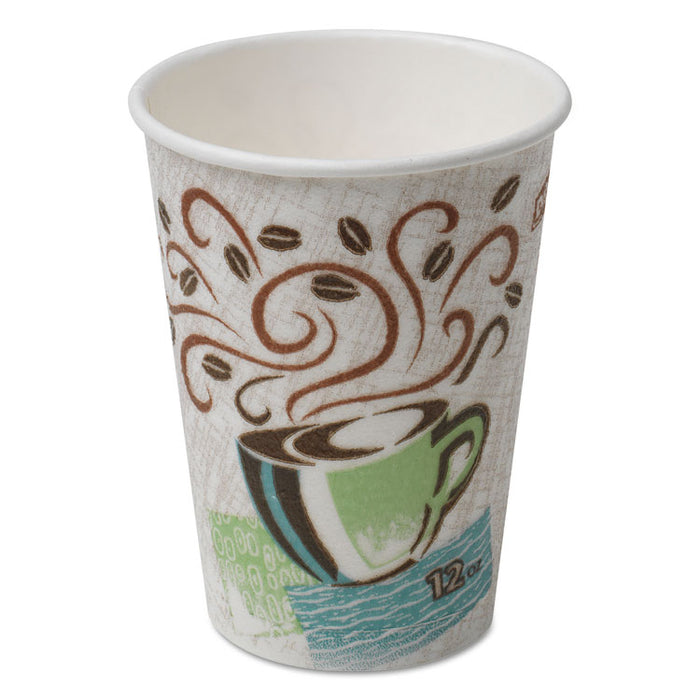 PerfecTouch Paper Hot Cups, 12 oz, Coffee Haze Design, 25 Sleeve, 20 Sleeves/Carton