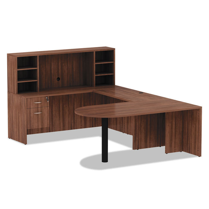 Alera Valencia Series Reversible Return/Bridge Shell, 47.25w x 23.63d x 29.5h, Modern Walnut