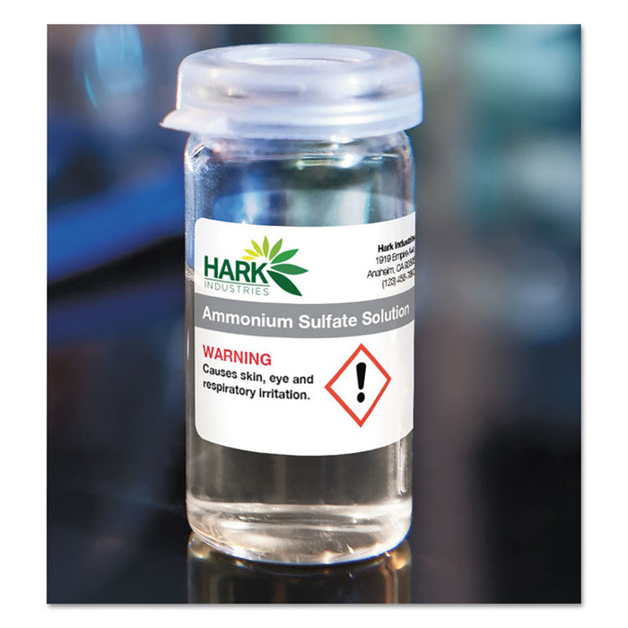 UltraDuty GHS Chemical Waterproof and UV Resistant Labels, 1 x 2.5, White, 24/Sheet, 25 Sheets/Pack