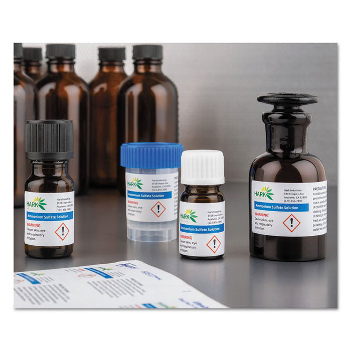 UltraDuty GHS Chemical Waterproof and UV Resistant Labels, 1 x 2.5, White, 24/Sheet, 25 Sheets/Pack