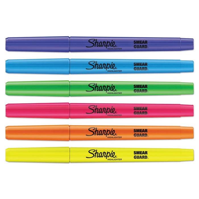Pocket Style Highlighters, Chisel Tip, Assorted Colors, 6/Pack