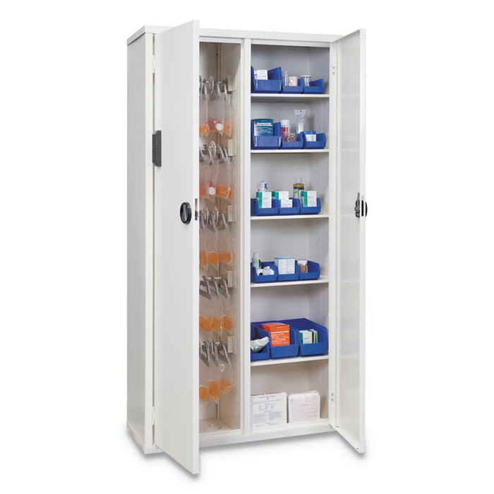 Medical Storage Cabinet with Electronic Lock, 36w x 15d x 72h, White