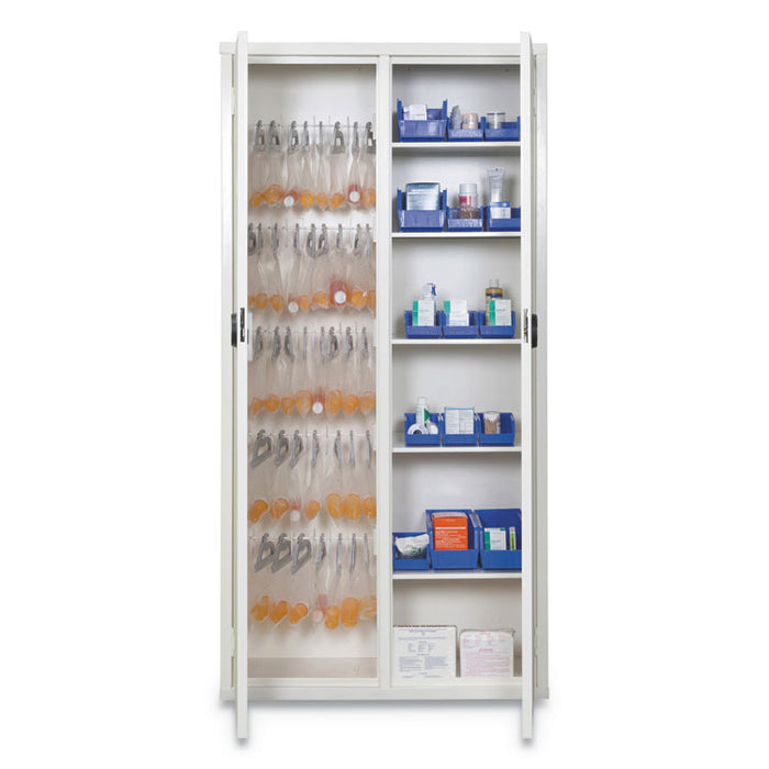 Medical Storage Cabinet with Cam Lock, 36w x 15d x 72h, White