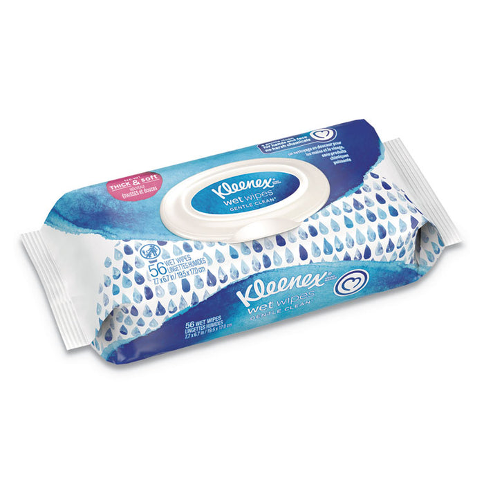 Wet Wipes Gentle Clean for Hands and Face, 6.7 x 7.7, White, 56 Wipes/Pack