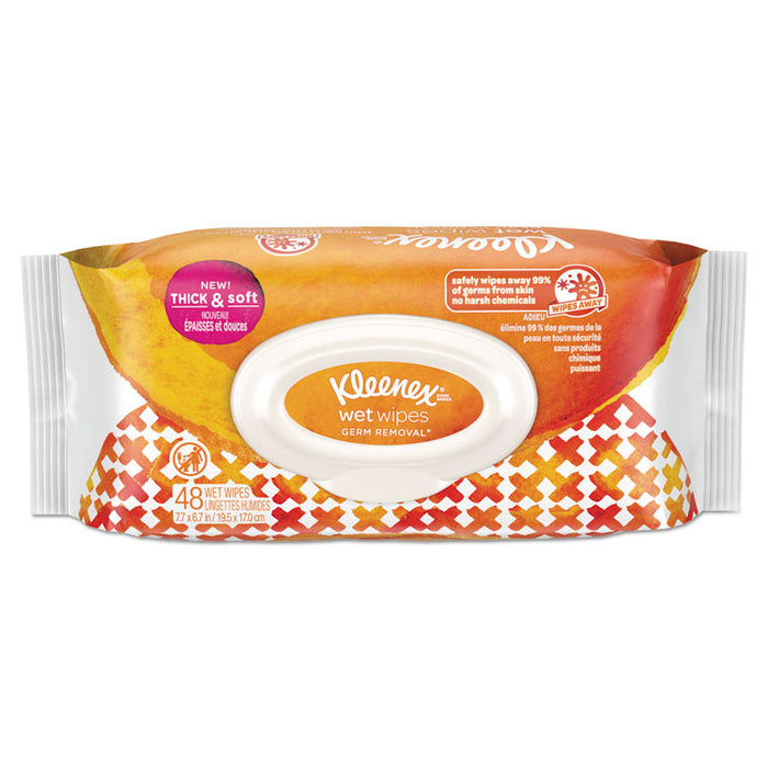 Wet Wipes Germ Removal for Hands and Face, White, 56 Towels/PK, 8 PK/CT