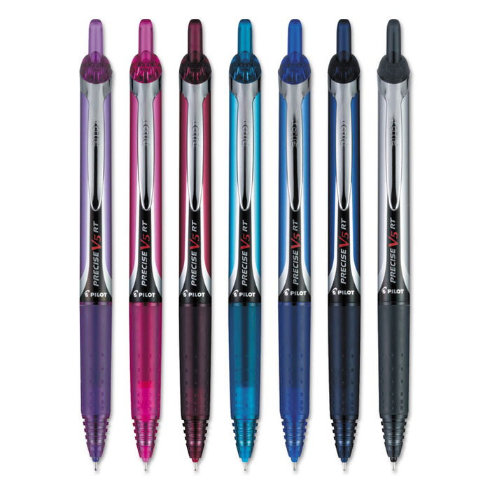 Precise V5RT Roller Ball Pen, Retractable, Extra-Fine 0.5 mm, Assorted Ink and Barrel Colors, 7/Pack