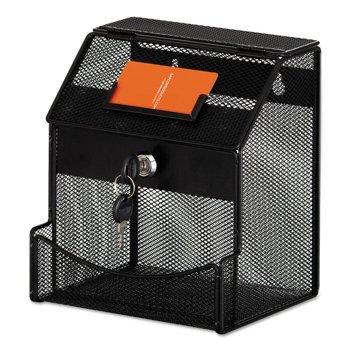 Onyx Mesh Collection Box, 7.25 x 8.5 x 6, Steel, Black
