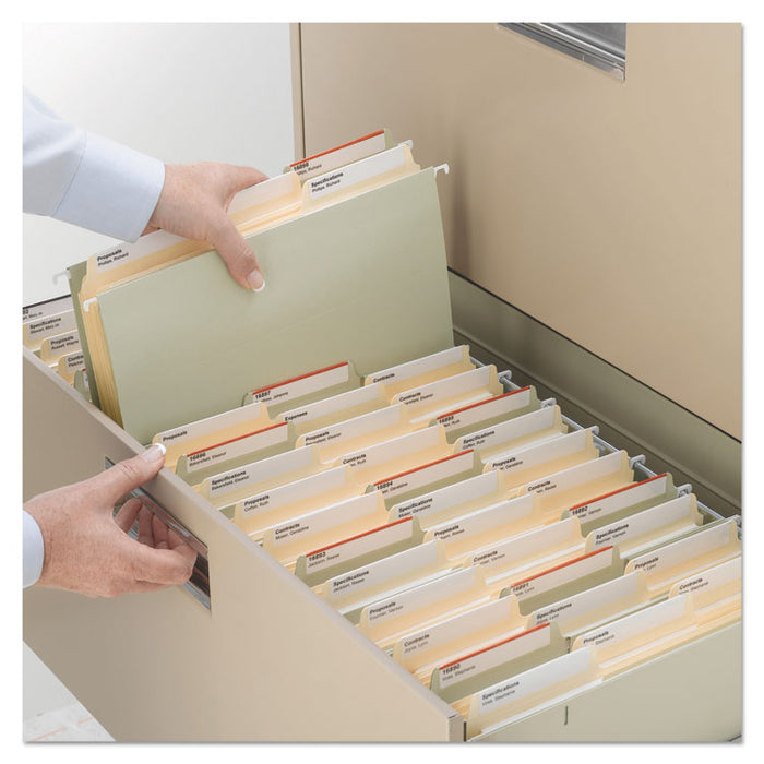 SuperTab Reinforced Guide Height Fastener Folders, 2 Fasteners, Legal Size, 14-pt Manila Exterior, 50/Box