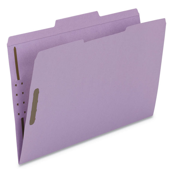 Top Tab Colored 2-Fastener Folders, 1/3-Cut Tabs, Legal Size, Lavender, 50/Box