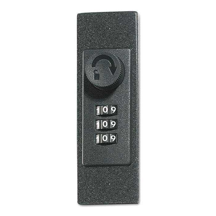 Locking Key Cabinet, 36-Key, Brushed Aluminum, Silver, 11.75 x 4.63 x 11