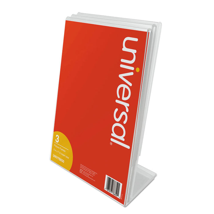Clear L-Style Freestanding Frame, 5 x 7 Insert, 3/Pack