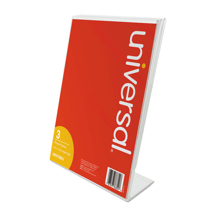 Clear L-Style Freestanding Frame, 8 x 10 Insert, 3/Pack