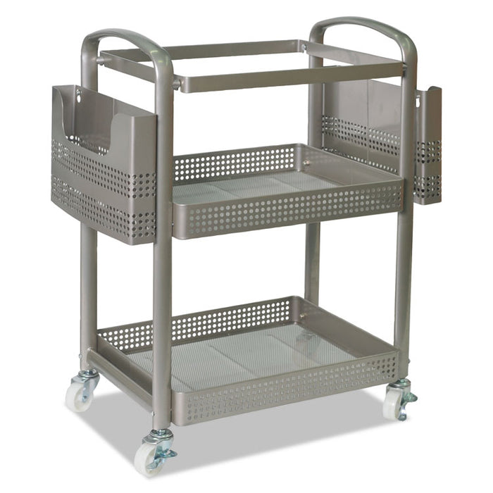 Mobile File Cart, 22.2w x 12.3d x 25.2h, Silver