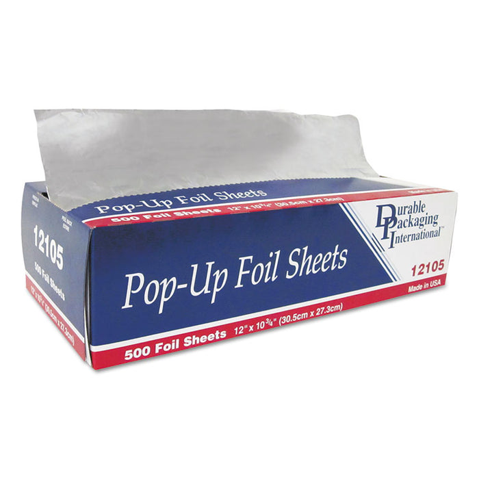 Pop-Up Aluminum Foil Sheets, 12" x 10 3/4", 500/Box, 6 Boxes/Carton