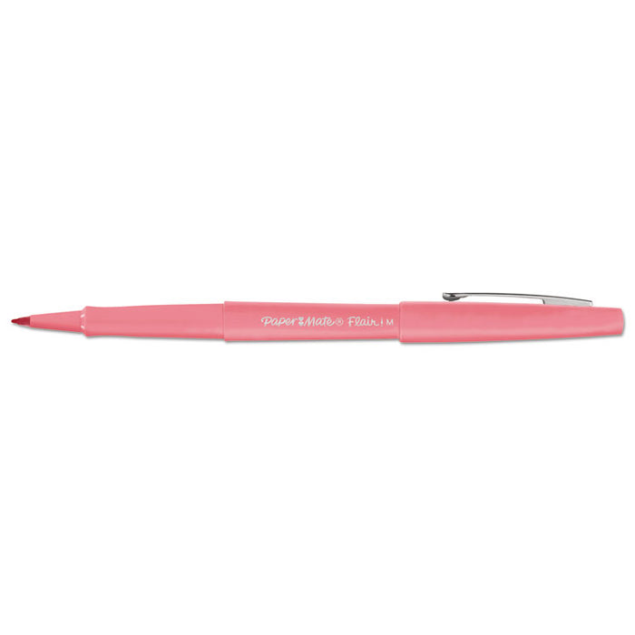 Flair Felt Tip Stick Porous Point Marker Pen, 0.7mm, Assorted Ink/Barrel, 16/Pack
