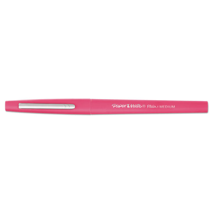 Flair Felt Tip Stick Porous Point Marker Pen, 0.7mm, Assorted Ink/Barrel, 8/Pack