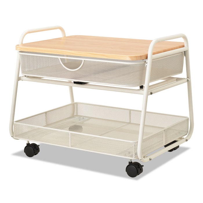 Onyx Under Desk Machine Stand, 2 Shelves, 21w x 16d x 17.5h, White, 100-lb Capacity