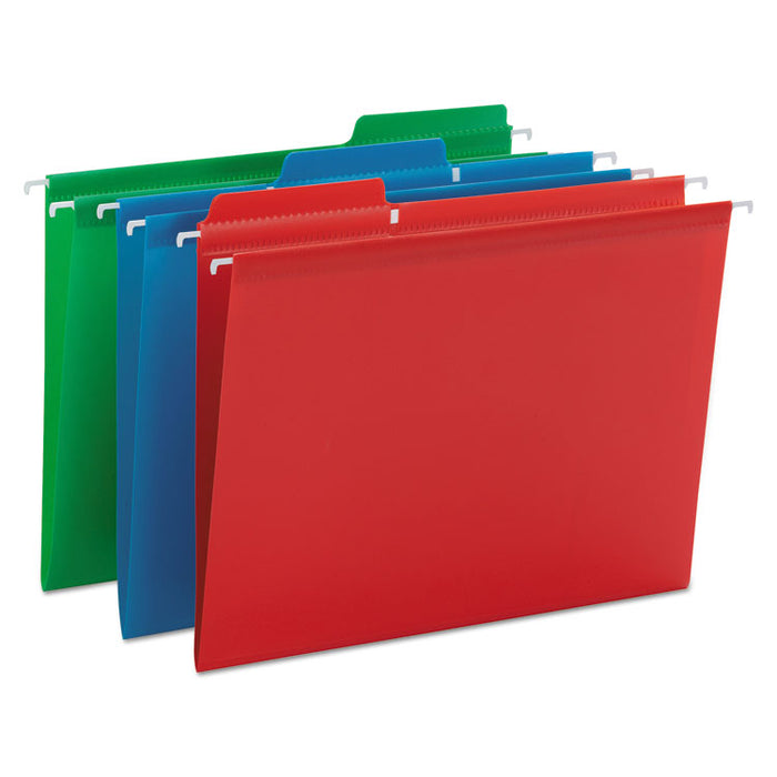 FasTab Hanging Folders, Letter Size, 1/3-Cut Tab, Assorted, 18/Box