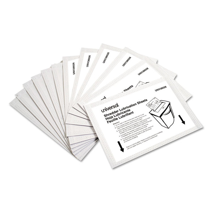 Shredder Lubricant Sheets, 5.5" x 2.8", 24/Pack