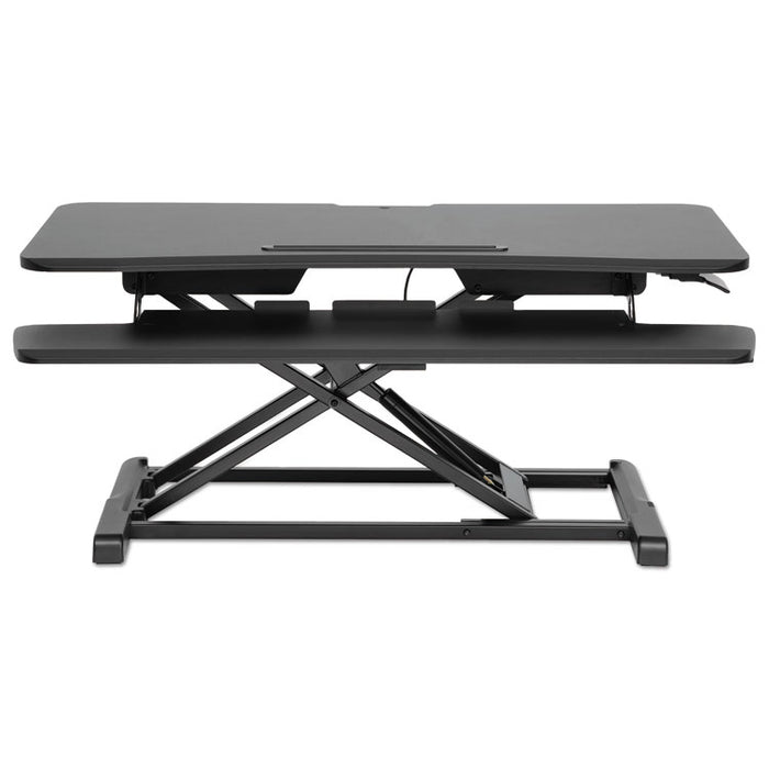 AdaptivErgo Two-Tier Sit-Stand Lifting Workstation, 37.38" x 26.13" x 4.69" to 19.88", Black