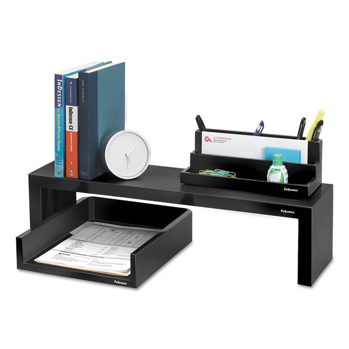 Designer Suites Desk Tray, 1 Section, Letter Size Files, 11.13" x 13" x 2.5", Black Pearl