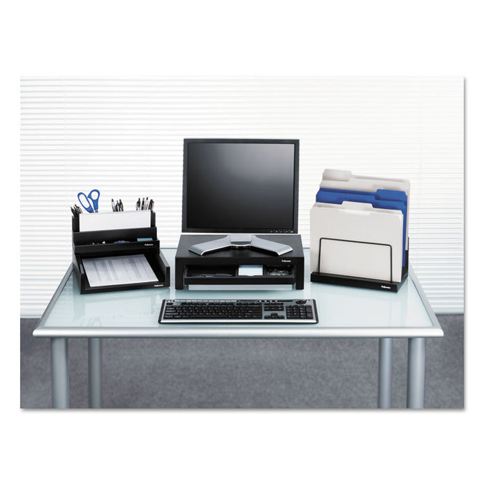 Designer Suites Desk Tray, 1 Section, Letter Size Files, 11.13" x 13" x 2.5", Black Pearl