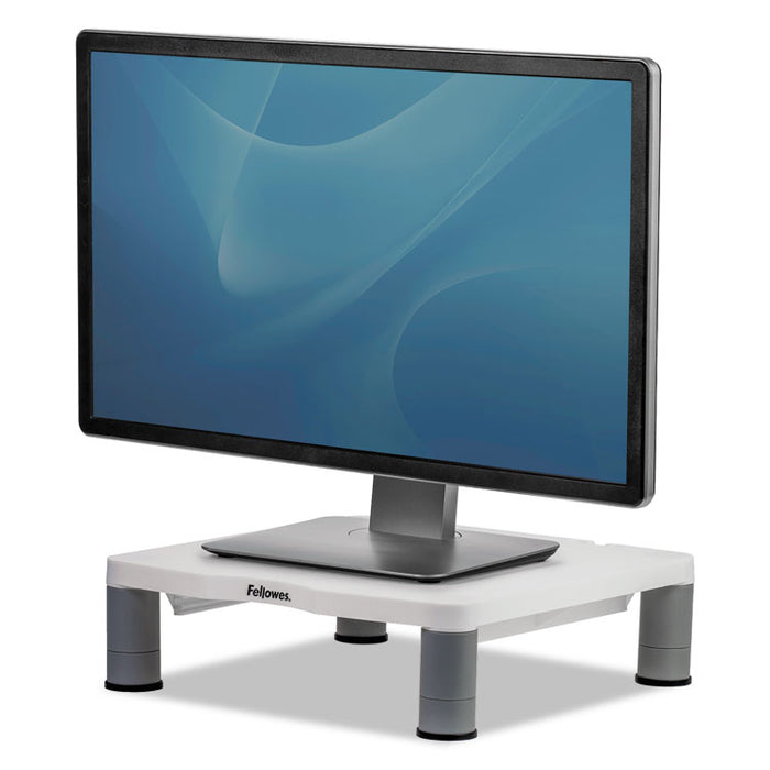 Standard Monitor Riser, For 21" Monitors, 13.38" x 13.63" x 2" to 4", Platinum/Graphite, Supports 60 lbs