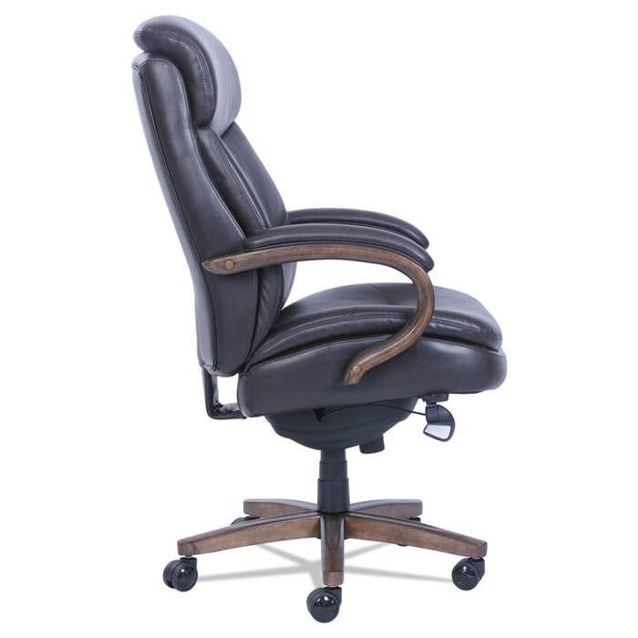 Woodbury High-Back Executive Chair, Supports Up to 300 lb, 20.25" to 23.25" Seat Height, Brown Seat/Back, Weathered Sand Base