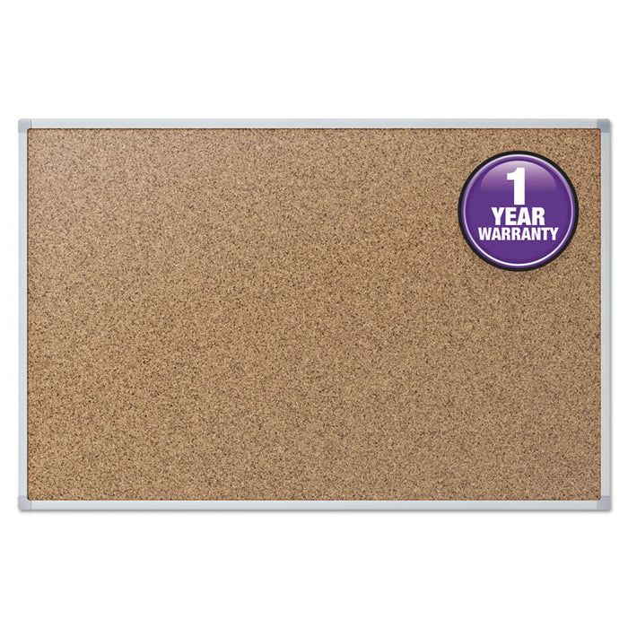 Cork Bulletin Board, 96 x 48, Silver Aluminum Frame