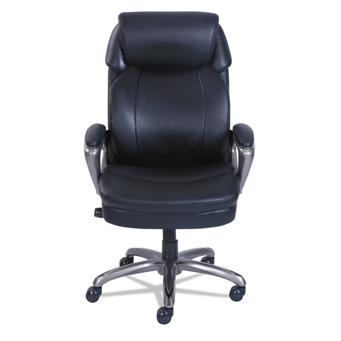 Cosset High-Back Executive Chair, Supports Up to 275 lb, 18.75" to 21.75" Seat Height, Black Seat/Back, Slate Base