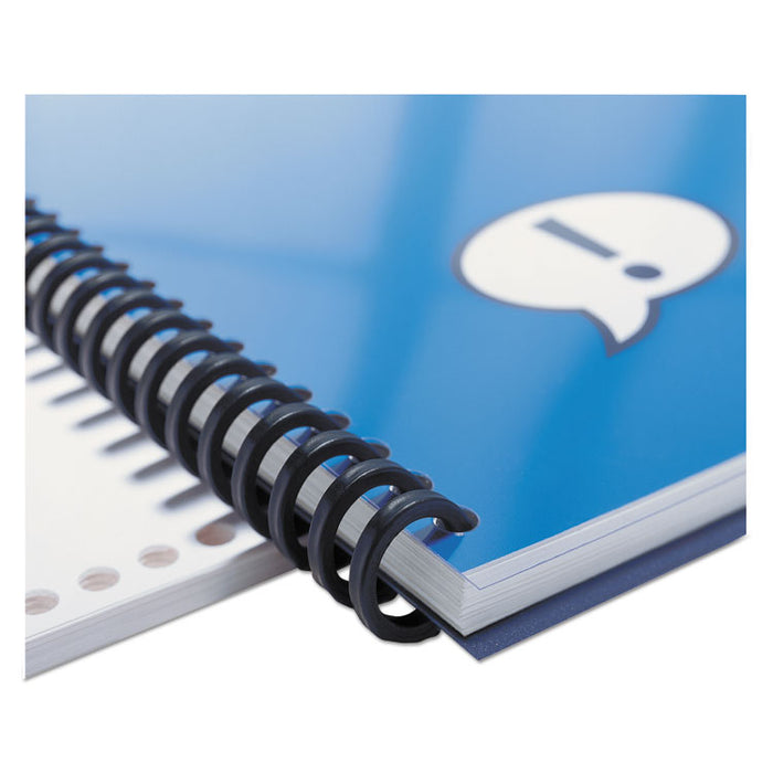 ProClick Easy Edit Spines, 5/8" Diameter, 110 Sheet Capacity, Black, 100/Box