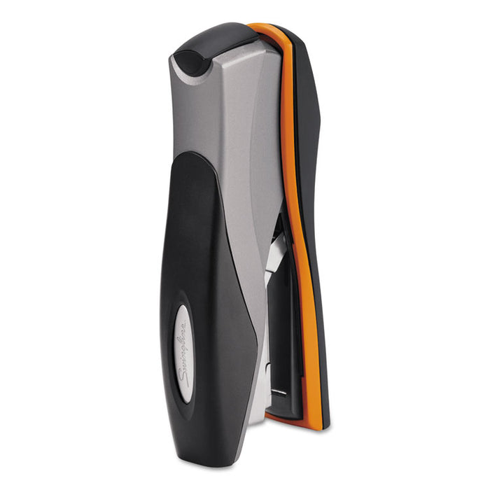 Optima 40 Desktop Stapler, 40-Sheet Capacity, Silver/Black/Orange