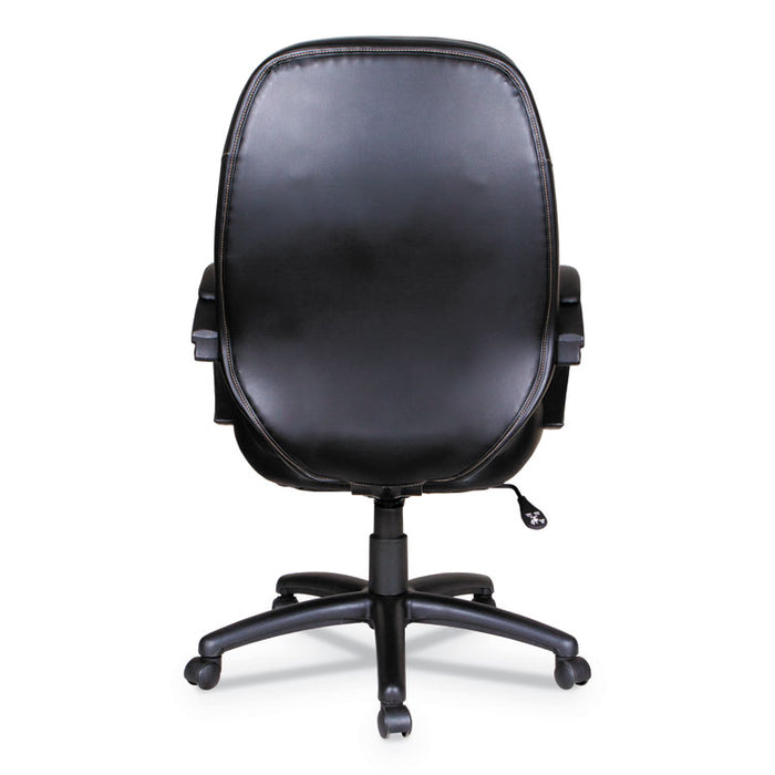 Alera PF Series High-Back Leather Office Chair, Supports up to 275 lbs., Black Seat/Black Back, Black Base