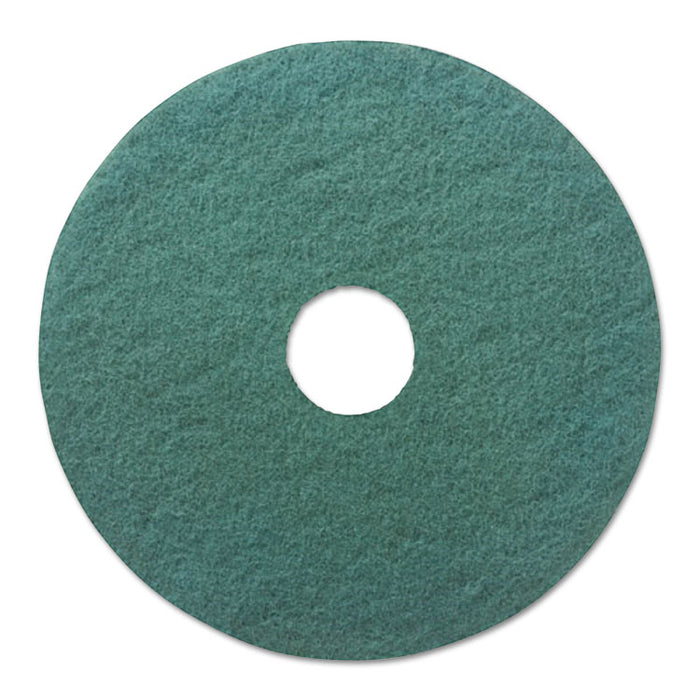 Heavy-Duty Scrubbing Floor Pads, 19" Diameter, Green, 5/Carton